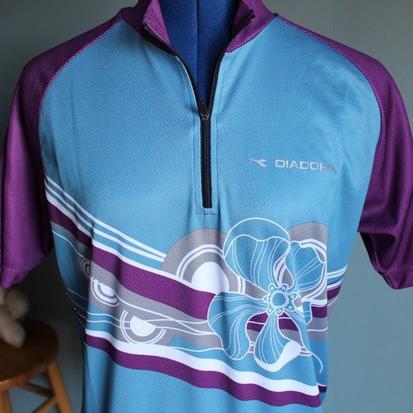 Floral Polyester Cycling Top ~L~ - Picture 2 of 10